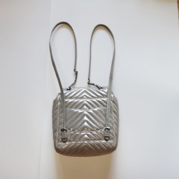 Chanel V Stitch Silver Chevron Leather Rucksack main image 6